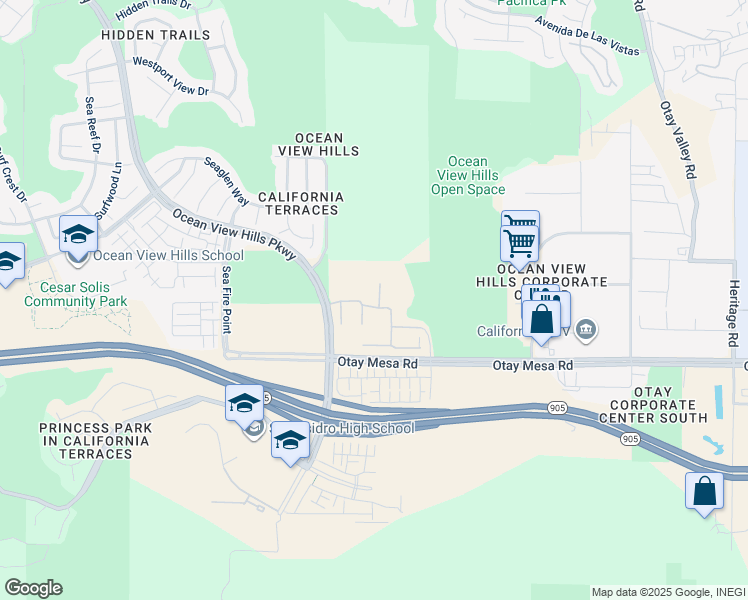 map of restaurants, bars, coffee shops, grocery stores, and more near 5540 Ocean Gate Lane in San Diego