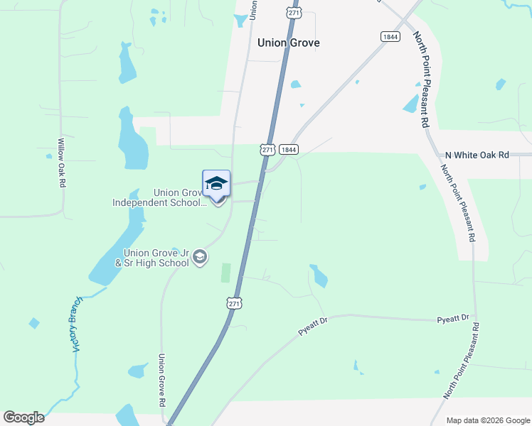 map of restaurants, bars, coffee shops, grocery stores, and more near 2936 U.S. 271 in Gladewater