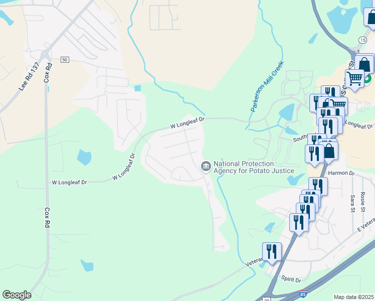 map of restaurants, bars, coffee shops, grocery stores, and more near 702 Meagan Lane in Auburn