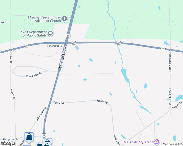 map of restaurants, bars, coffee shops, grocery stores, and more near 2411 Holmes Road in Marshall