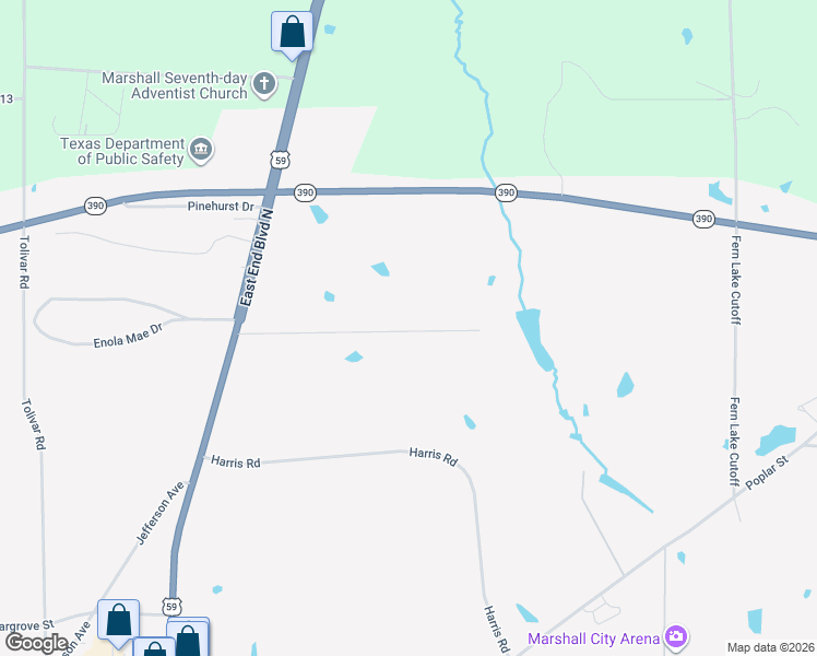 map of restaurants, bars, coffee shops, grocery stores, and more near 2311 Holmes Road in Marshall
