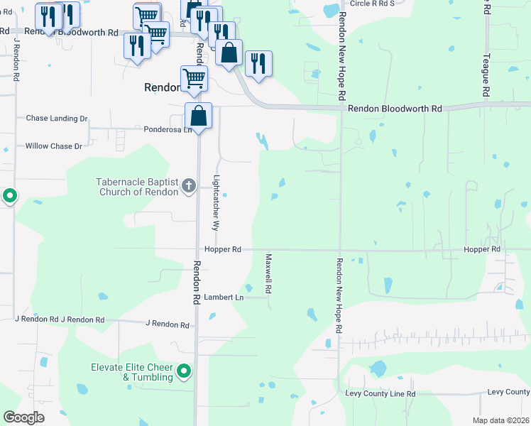 map of restaurants, bars, coffee shops, grocery stores, and more near 4971 Hopper Road in Burleson