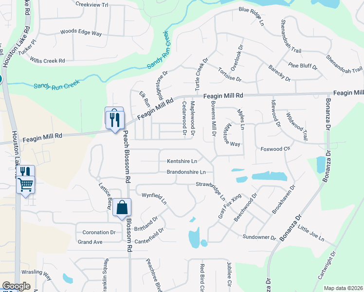 map of restaurants, bars, coffee shops, grocery stores, and more near 218 Chadwyck Circle in Bonaire