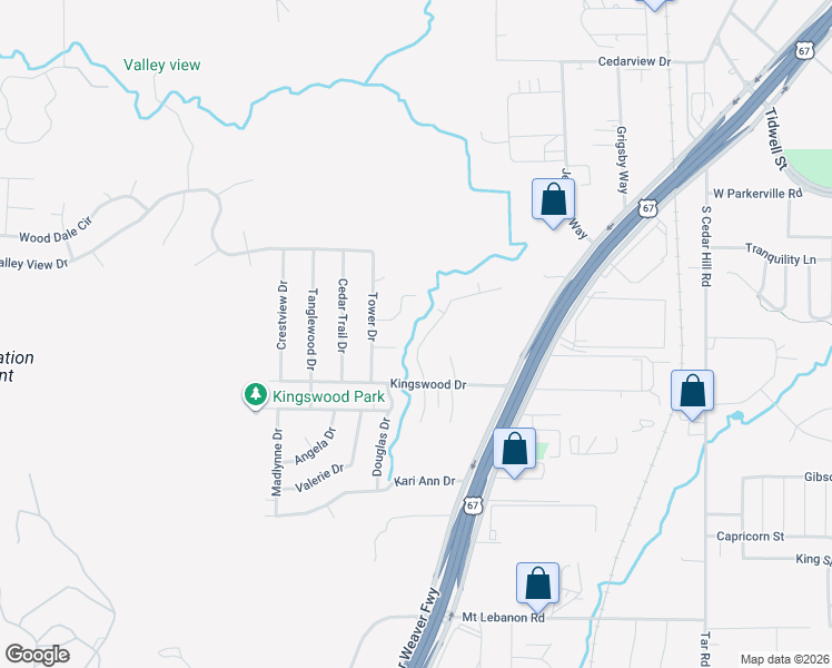 map of restaurants, bars, coffee shops, grocery stores, and more near 1018 Randy Road in Cedar Hill