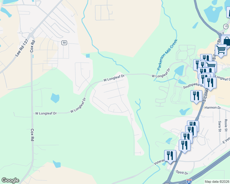 map of restaurants, bars, coffee shops, grocery stores, and more near 707 Ethan Lane in Auburn