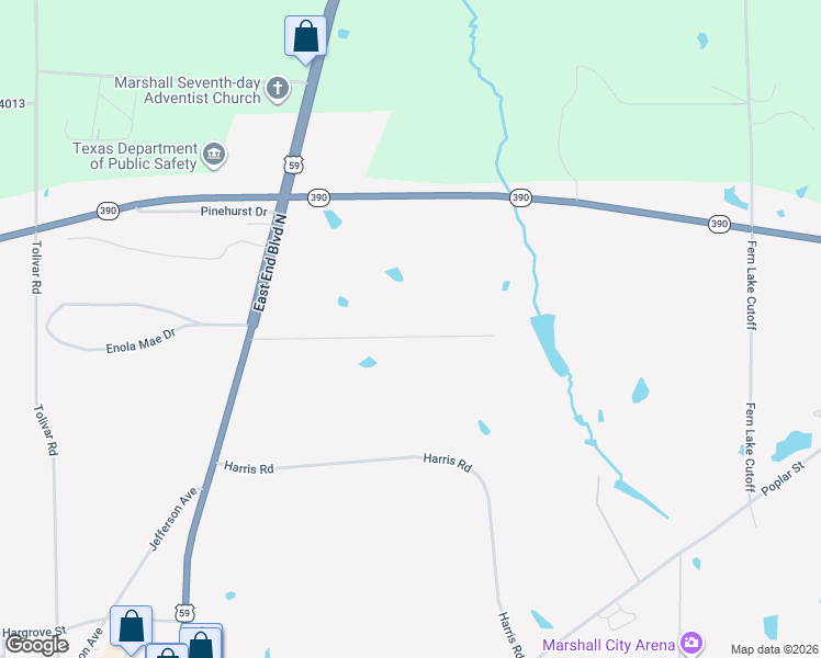map of restaurants, bars, coffee shops, grocery stores, and more near 2311 Holmes Road in Marshall