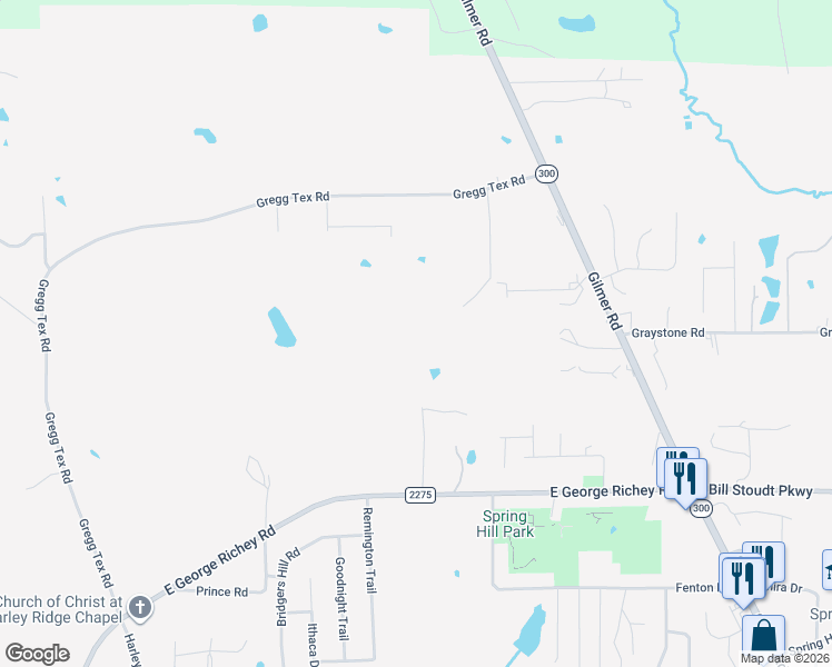 map of restaurants, bars, coffee shops, grocery stores, and more near 4900 Dollahite Lane in Longview