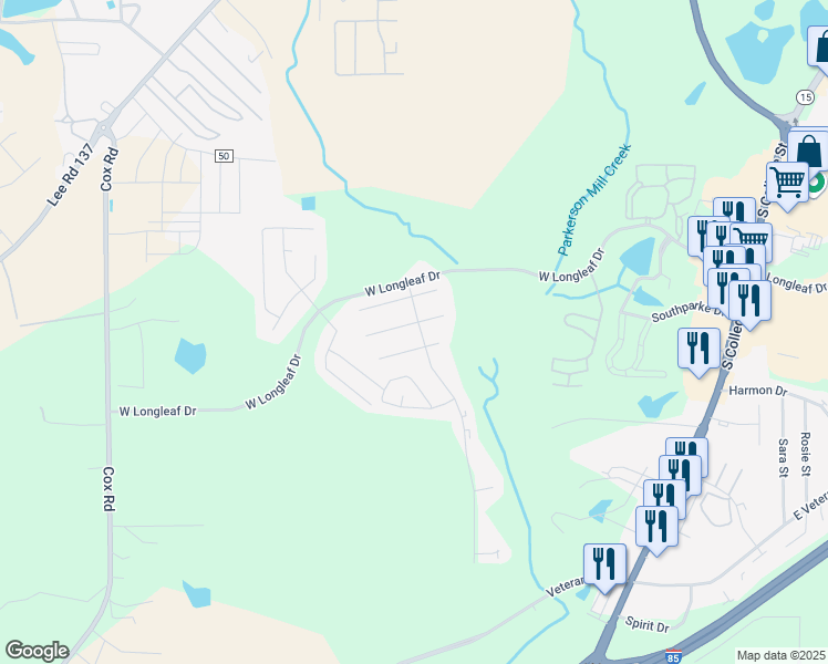 map of restaurants, bars, coffee shops, grocery stores, and more near 701 Ethan Lane in Auburn