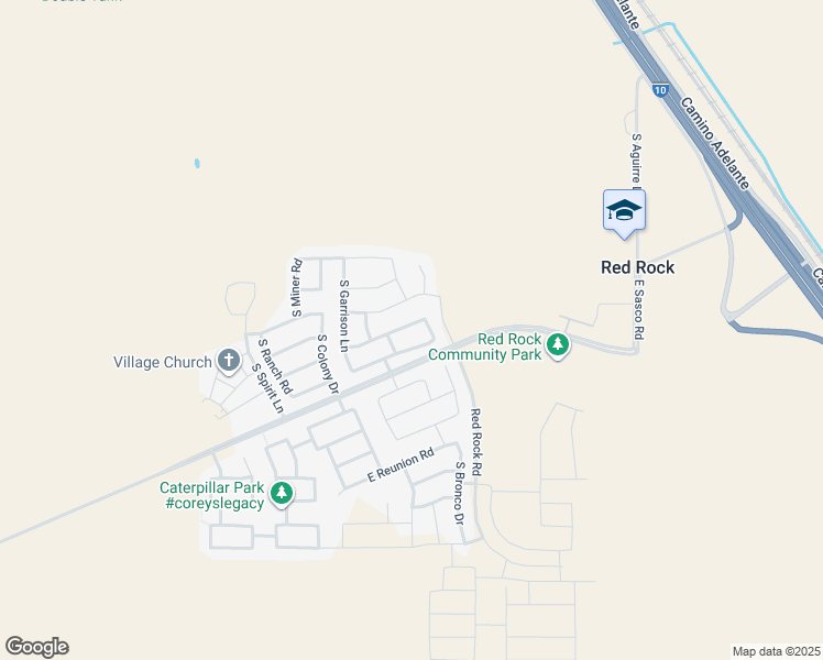 map of restaurants, bars, coffee shops, grocery stores, and more near 21527 East Independence Way in Red Rock