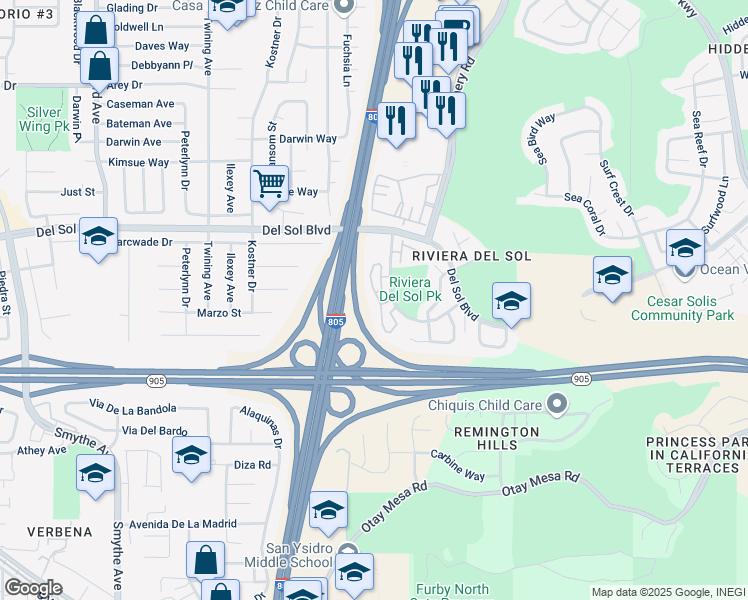 map of restaurants, bars, coffee shops, grocery stores, and more near 1526 Paseo Aurora in San Diego