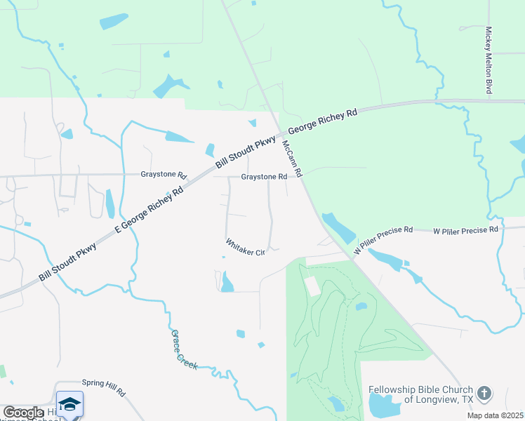 map of restaurants, bars, coffee shops, grocery stores, and more near 5517 Whitaker Cir in Longview