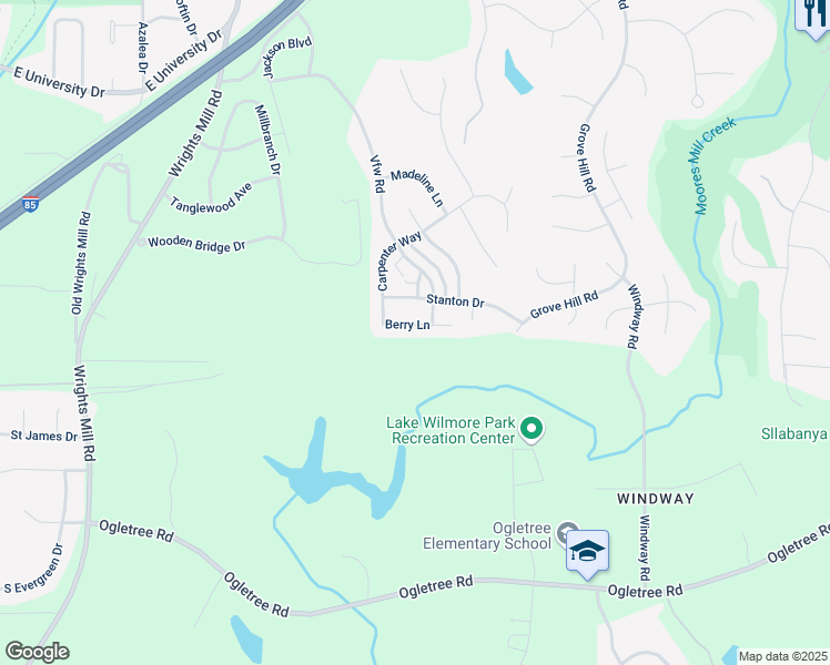 map of restaurants, bars, coffee shops, grocery stores, and more near 754 Berry Lane in Auburn