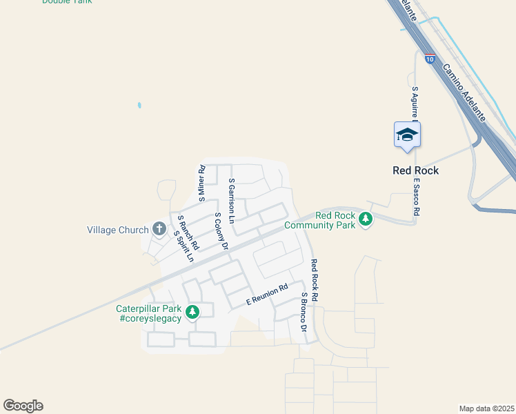 map of restaurants, bars, coffee shops, grocery stores, and more near 21456 East Independence Way in Red Rock