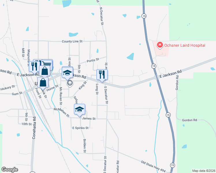 map of restaurants, bars, coffee shops, grocery stores, and more near 400-498 South Decatur Street in Union