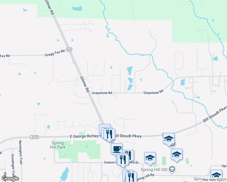 map of restaurants, bars, coffee shops, grocery stores, and more near 3800 Lavelle Court in Longview