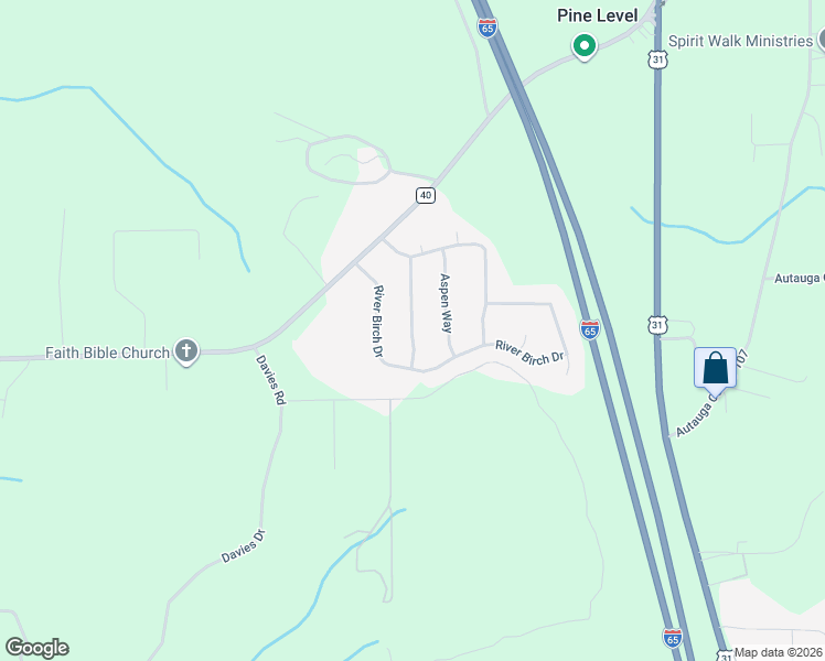 map of restaurants, bars, coffee shops, grocery stores, and more near 2039 Cedar Ridge Loop in Prattville