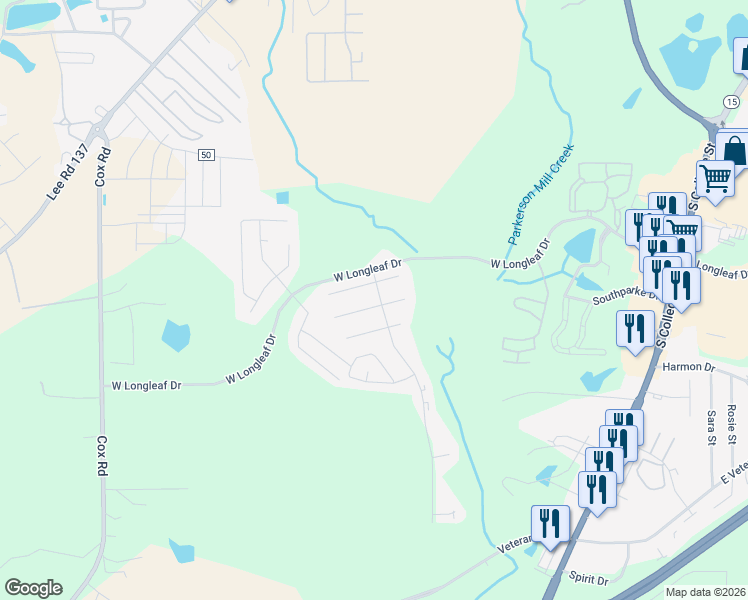 map of restaurants, bars, coffee shops, grocery stores, and more near 702 Meagan Lane in Auburn