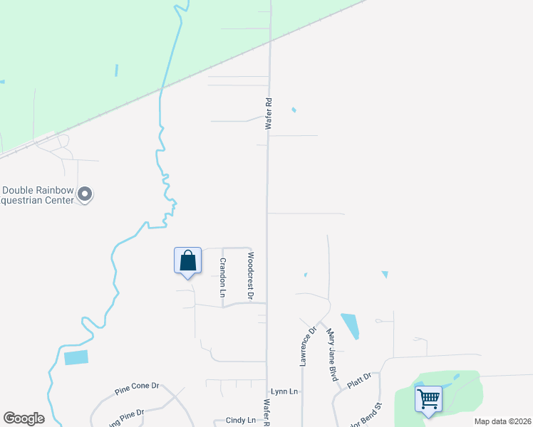map of restaurants, bars, coffee shops, grocery stores, and more near 1401 Wafer Road in Haughton