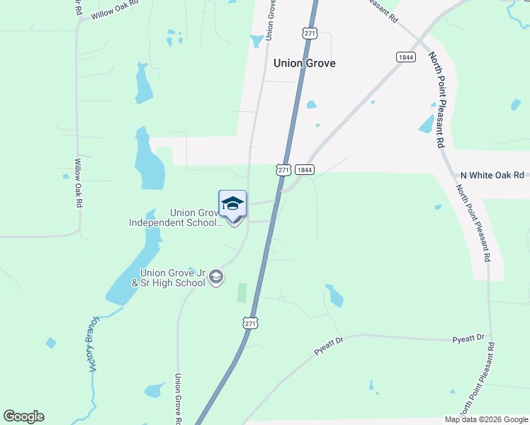 map of restaurants, bars, coffee shops, grocery stores, and more near 2936 U.S. 271 in Gladewater