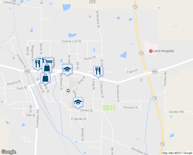 map of restaurants, bars, coffee shops, grocery stores, and more near 498 South Decatur Street in Union