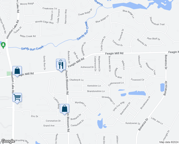 map of restaurants, bars, coffee shops, grocery stores, and more near 416 Birchwood Drive in Bonaire