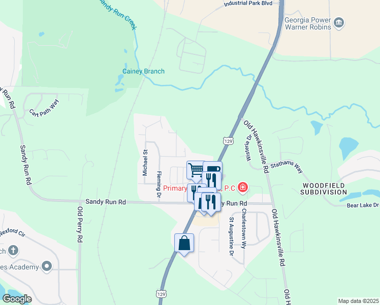 map of restaurants, bars, coffee shops, grocery stores, and more near 205 Fox Hall Boulevard in Bonaire