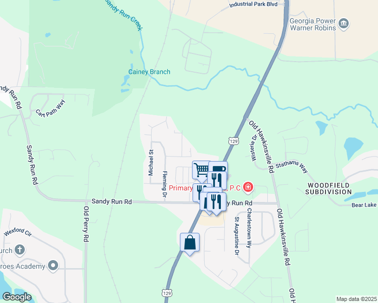 map of restaurants, bars, coffee shops, grocery stores, and more near 205 Fox Hall Boulevard in Bonaire