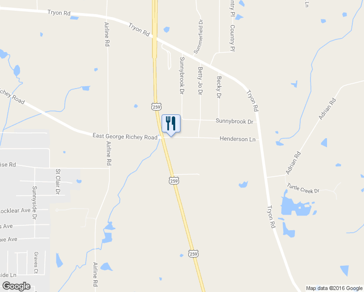 map of restaurants, bars, coffee shops, grocery stores, and more near 476 Henderson Ln in Longview