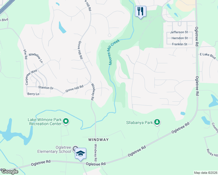 map of restaurants, bars, coffee shops, grocery stores, and more near 1431 Mosswood Place in Auburn