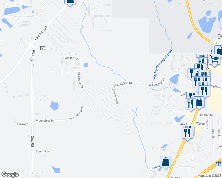map of restaurants, bars, coffee shops, grocery stores, and more near 704 Yeager Lane in Auburn