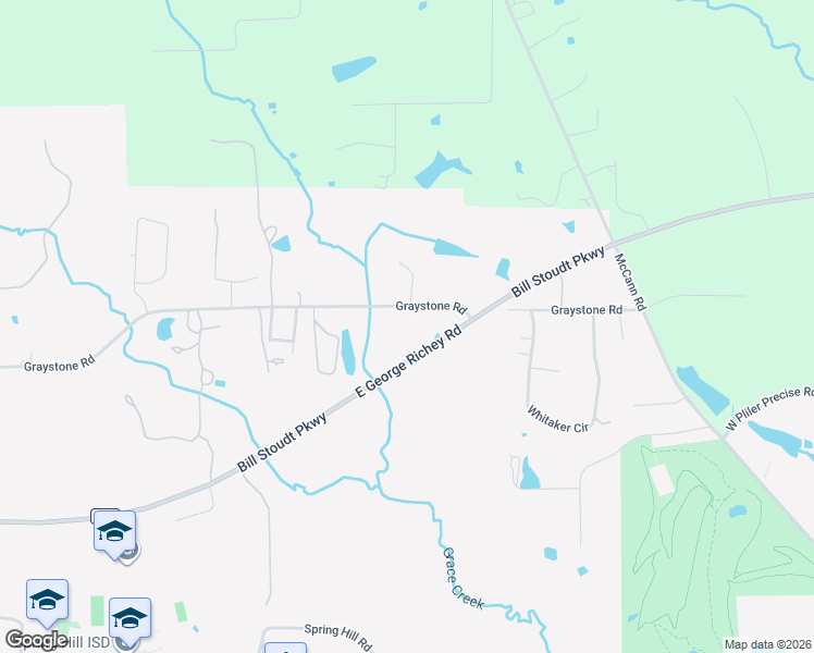 map of restaurants, bars, coffee shops, grocery stores, and more near 2642 Graystone Road in Longview