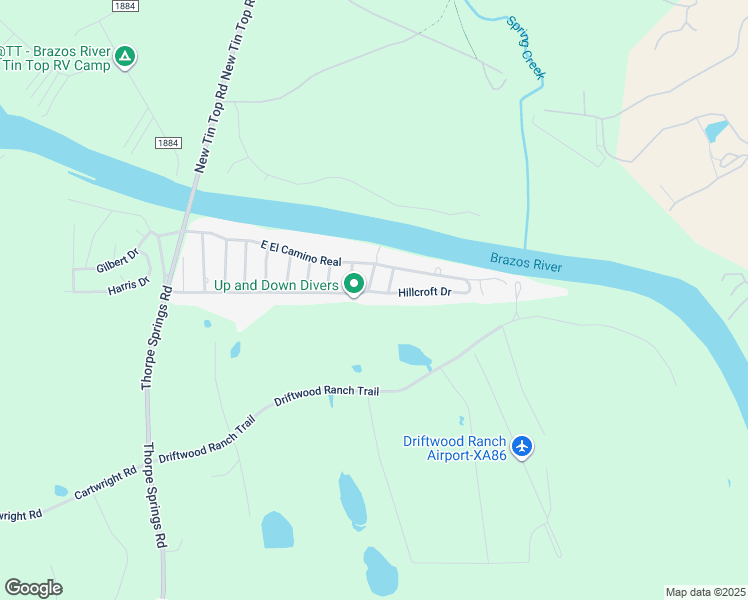 map of restaurants, bars, coffee shops, grocery stores, and more near 344 Hillcroft Drive in Weatherford