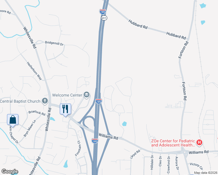 map of restaurants, bars, coffee shops, grocery stores, and more near 8500 Franciscan Woods Drive in Columbus