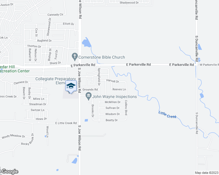map of restaurants, bars, coffee shops, grocery stores, and more near 826 Johnston Lane in Cedar Hill