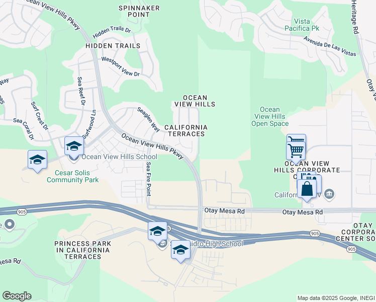 map of restaurants, bars, coffee shops, grocery stores, and more near 1276 Seagreen Place in San Diego