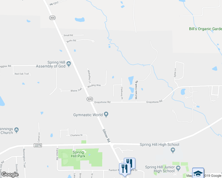 map of restaurants, bars, coffee shops, grocery stores, and more near 3811 Lavelle Court in Longview