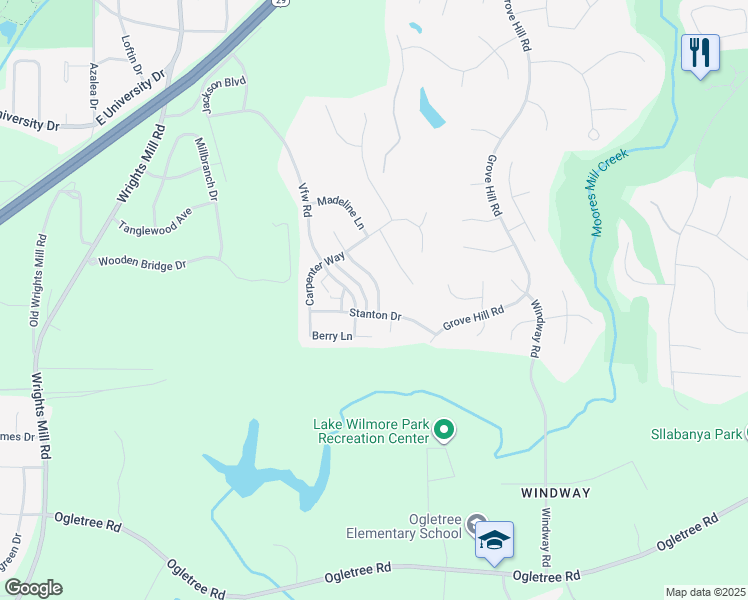 map of restaurants, bars, coffee shops, grocery stores, and more near 1856 Coopers Pond Road in Auburn