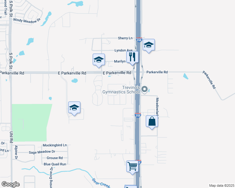 map of restaurants, bars, coffee shops, grocery stores, and more near 1101 Venture Lane in DeSoto
