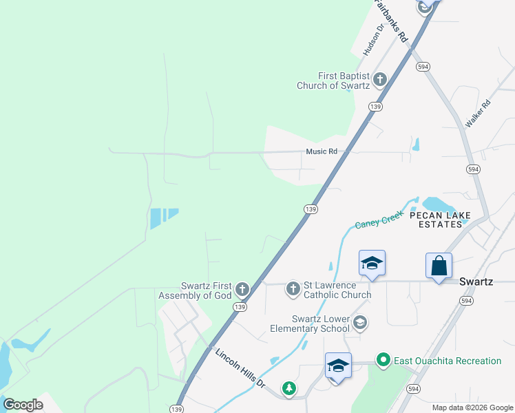 map of restaurants, bars, coffee shops, grocery stores, and more near 153 Burks School Road in Monroe