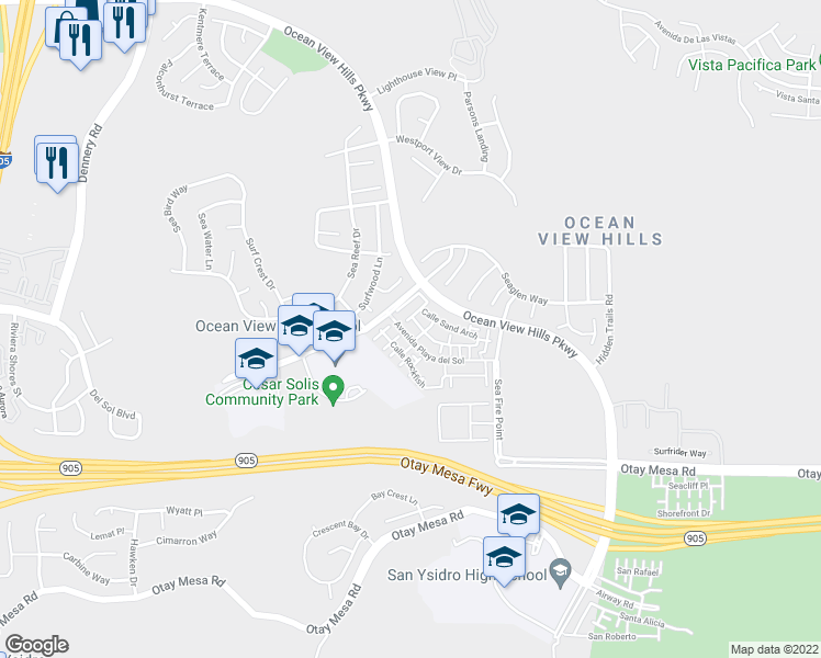 map of restaurants, bars, coffee shops, grocery stores, and more near 1251 Paseo Sea Breeze in San Diego