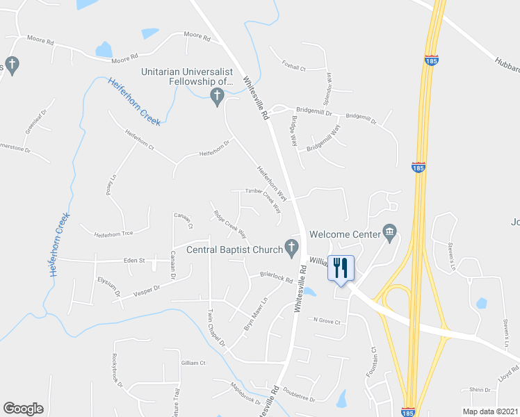 map of restaurants, bars, coffee shops, grocery stores, and more near 819 Timber Creek Court in Columbus