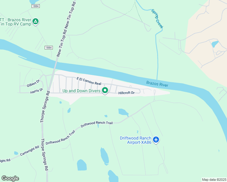 map of restaurants, bars, coffee shops, grocery stores, and more near 344 Hillcroft Drive in Weatherford