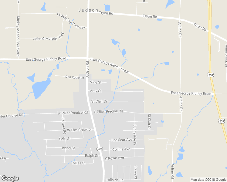 map of restaurants, bars, coffee shops, grocery stores, and more near 123 Amy Street in Longview
