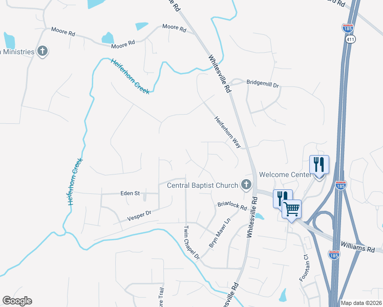 map of restaurants, bars, coffee shops, grocery stores, and more near 8395 Ridge Creek Court in Columbus