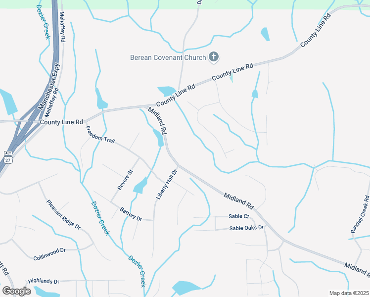 map of restaurants, bars, coffee shops, grocery stores, and more near 8560 Midland Road in Columbus