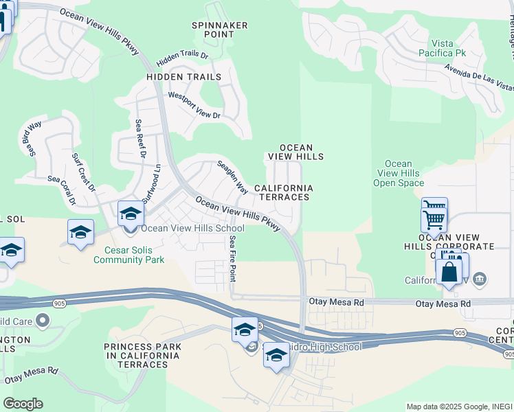 map of restaurants, bars, coffee shops, grocery stores, and more near 1249 Sandy Cape Court in San Diego