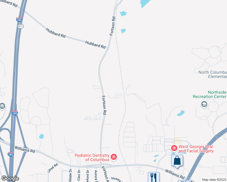 map of restaurants, bars, coffee shops, grocery stores, and more near 8484 Fortson Road in Columbus