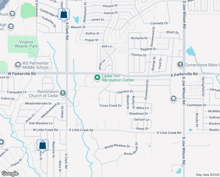 map of restaurants, bars, coffee shops, grocery stores, and more near 6 South Highland Drive in Cedar Hill