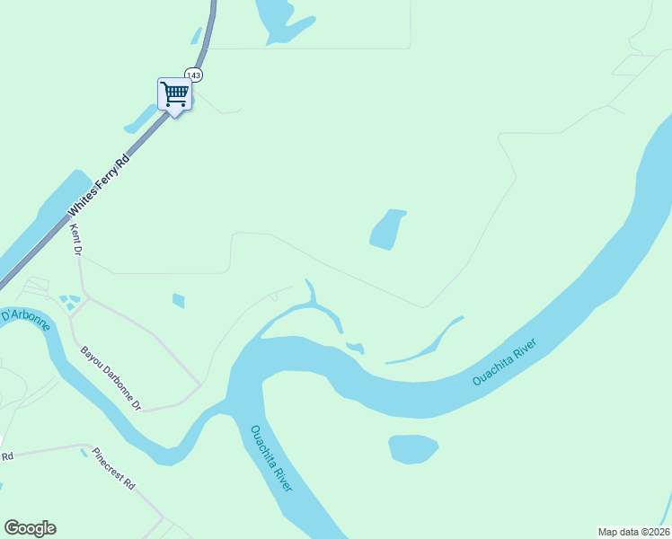 map of restaurants, bars, coffee shops, grocery stores, and more near 570 Whitewood Road in West Monroe