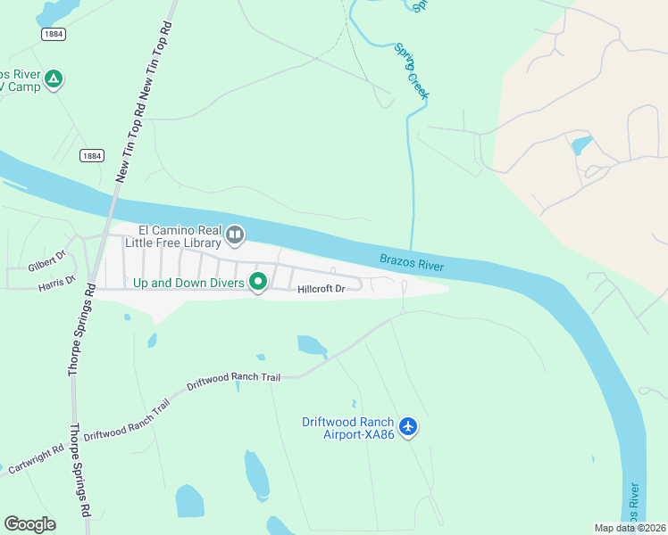 map of restaurants, bars, coffee shops, grocery stores, and more near 413 East El Camino Real in Weatherford